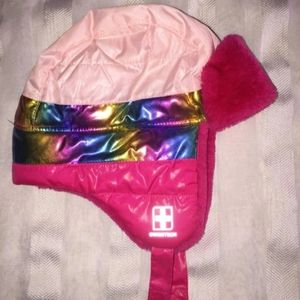 SwissTech Girls Quilted Trapper Hat in Fuschia Burst Color Fully Lined